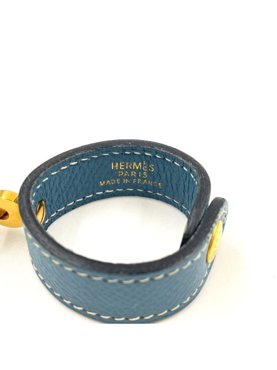 Hermes Glove Holder Nomad Leather Blue Gold Gloves - Picture 5 of 9